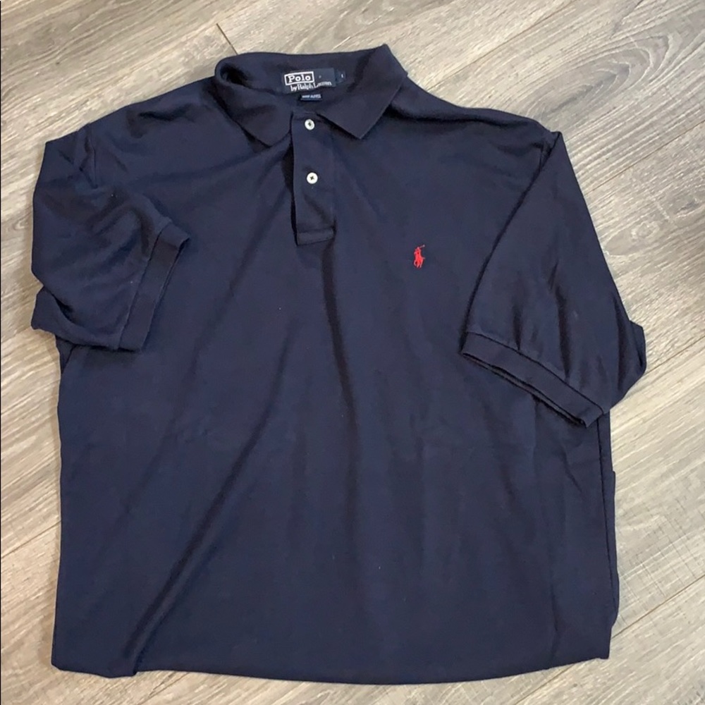 Mens dark navy blue large polo shirt